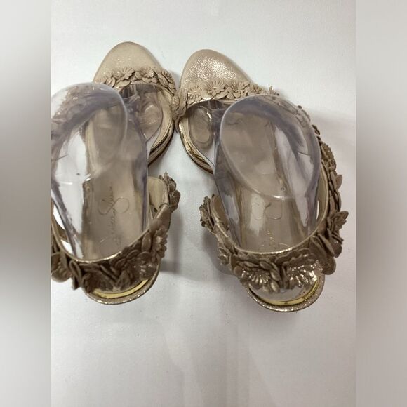 Jessica Simpson Jessin Gold Ankle Wrap Sandals‎ – Women’s Size 9.5 - Picture 10 of 13